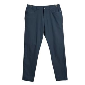 Lululemon ABC Pant Slim Fit Chino MENS 32 x 29 Navy 5 Pocket Square Dot EUC